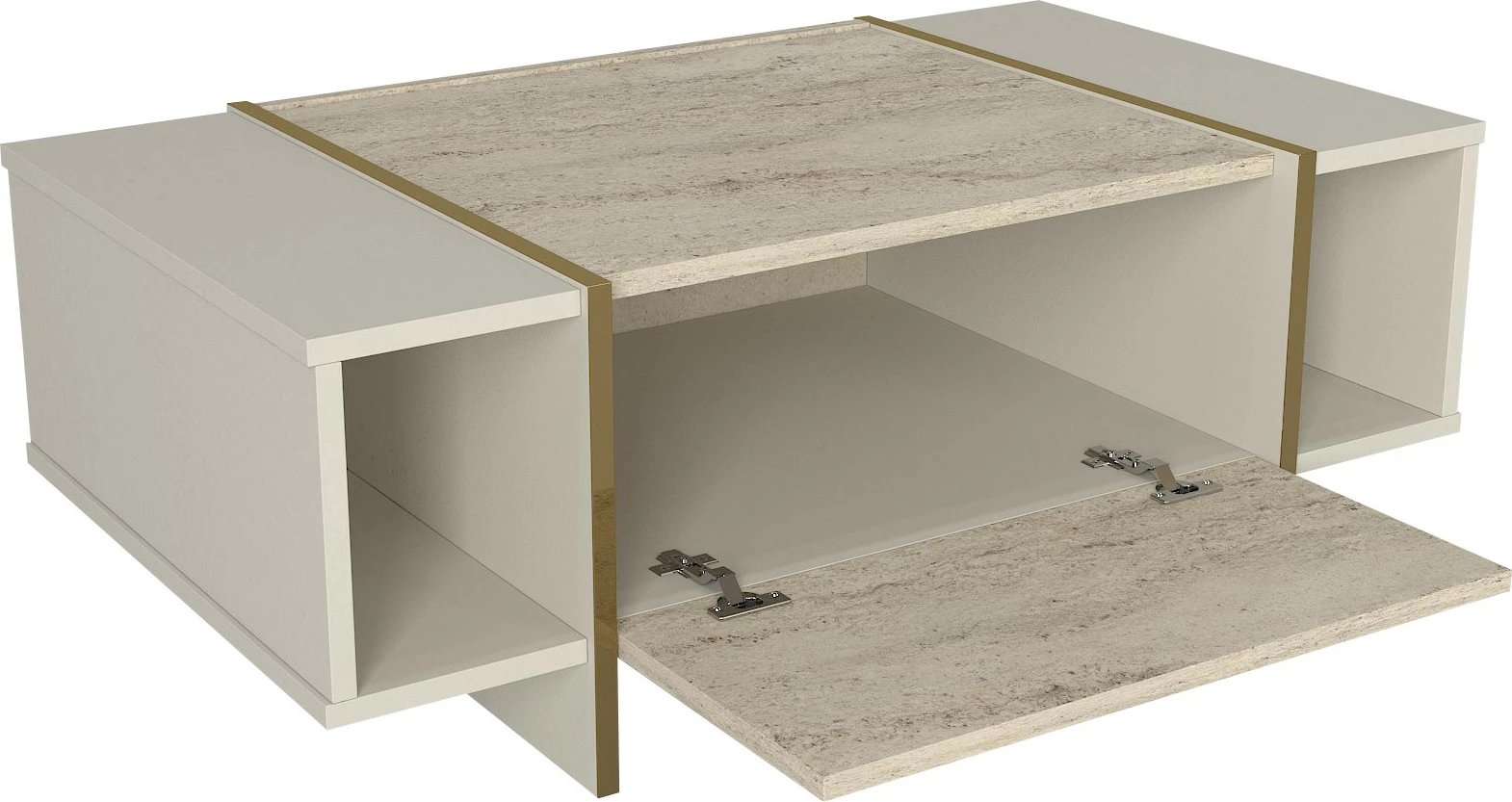 Tavolinë kafeje Skye Decor, ngjyrë travertin, sandstone