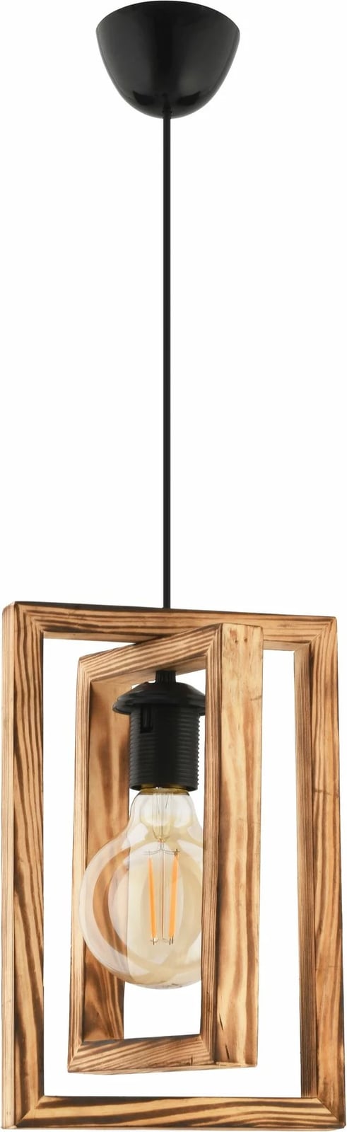 Llambë tavani Opviq Dualrec, trup druri, ngjyrë natyrale dhe e zezë