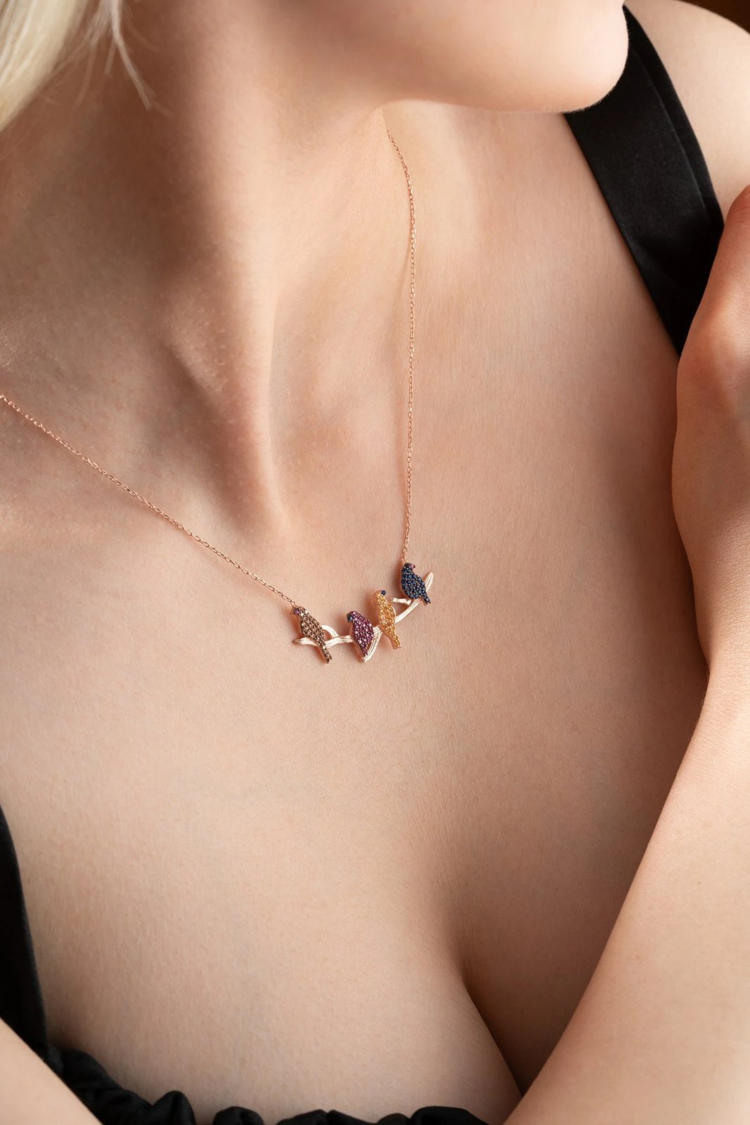 Varëse argjendi, ngjyrë rozë ari, kaltër navy dhe fuchsia, Jumeon, TRDYL679 Varëse argjendi, ngjyrë rozë ari, kaltër navy dhe fuchsia, Jumeon, TRDYL679