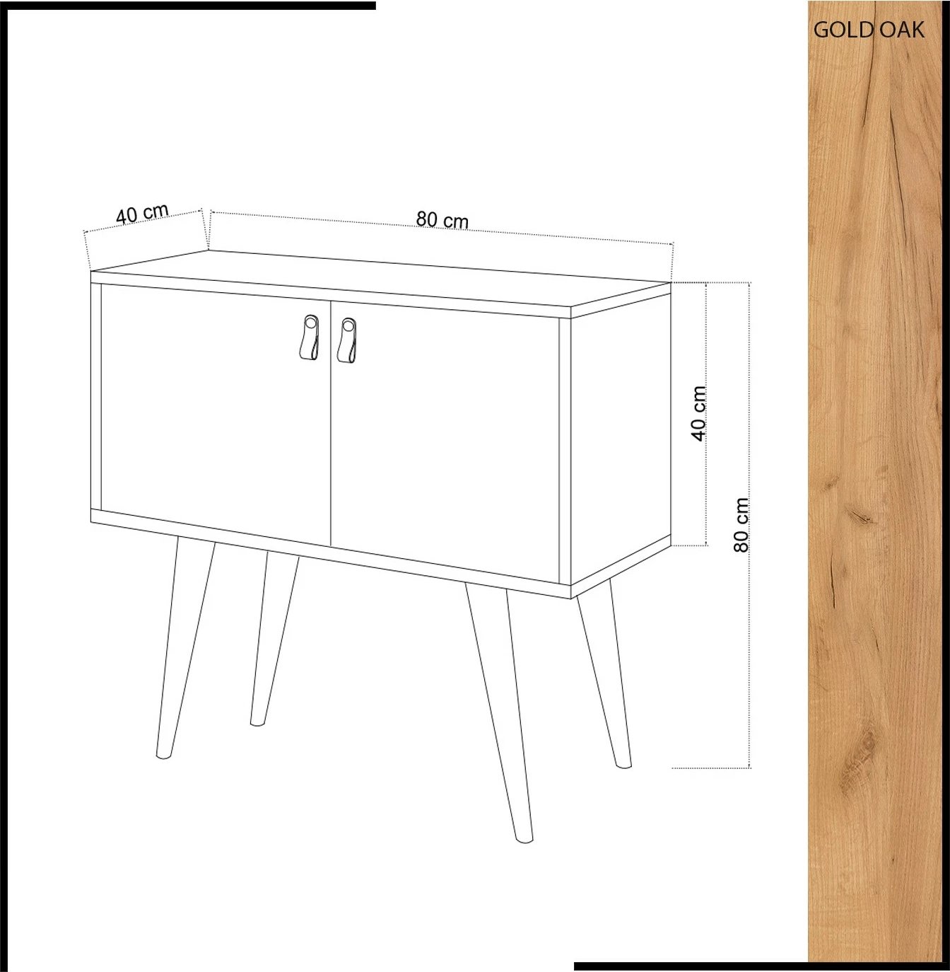 Konsol Hanah Home, Rebecca, ngjyrë lisi dhe e bardhë