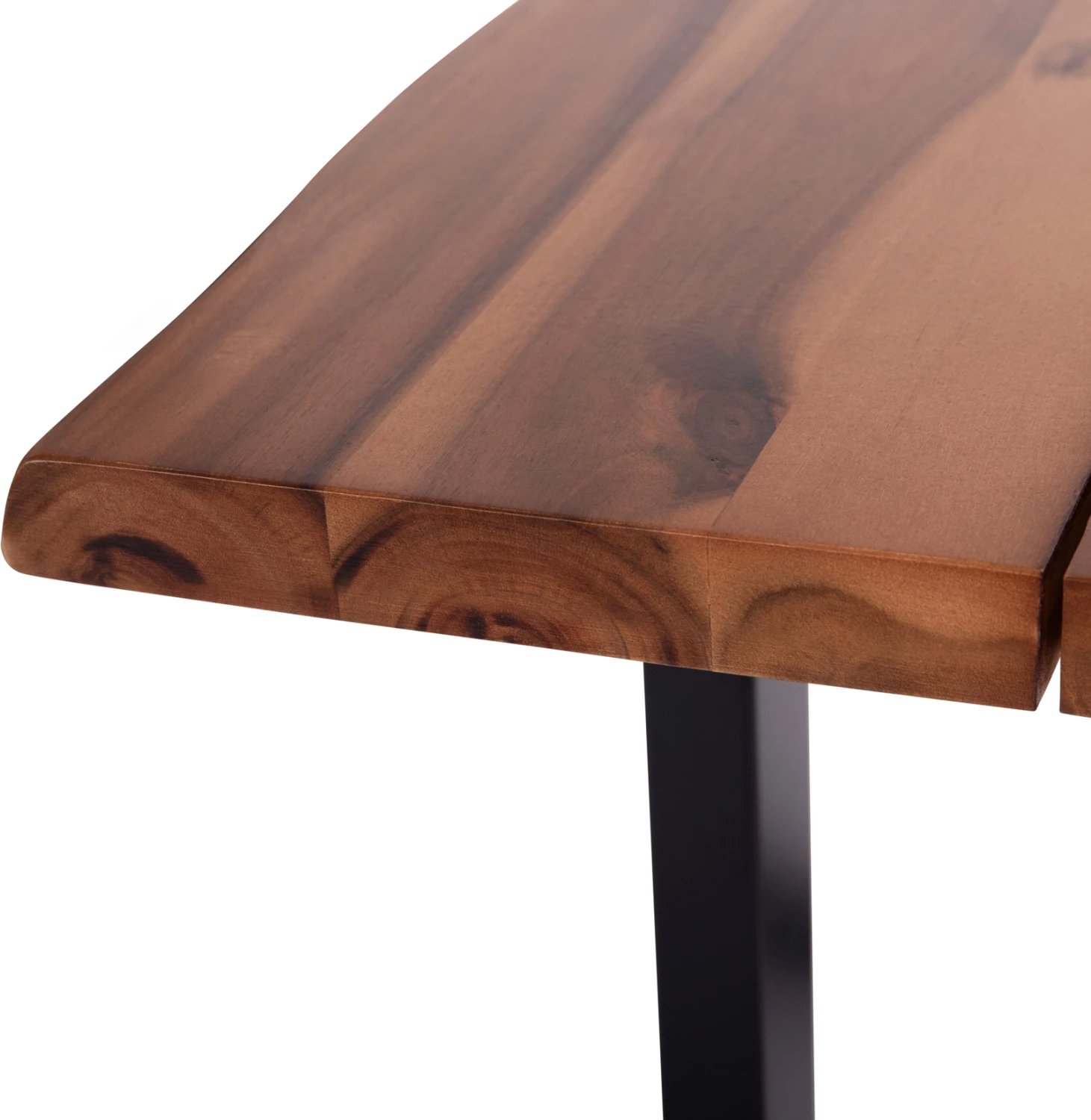 Tavolinë ngrënieje për jashtë, dru akacie, këmbë metalike, 160x80x76cm