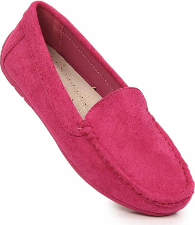 Këpucë Vinceza, loafers prej lëkure të kamosur, për femra, ngjyrë rozë