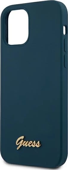 Mbështjellës Guess GUHCP12LLSLMGBL për iPhone 12 Pro Max 6.7", silikon, kaltër Mbështjellës Guess GUHCP12LLSLMGBL për iPhone 12 Pro Max 6.7", silikon, kaltër