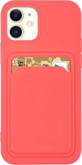 Mbështjellës Hurtel Card Case për iPhone 11 Pro, silikon, me hapësirë për kartela, korale