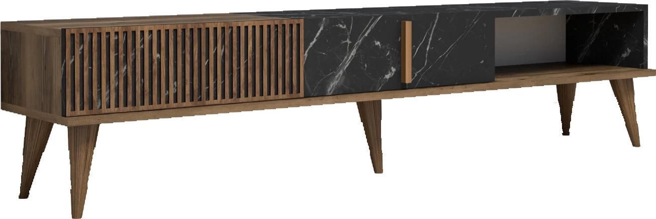 Komodë TV Hanah Home, Milan, ngjyrë arre dhe e zezë