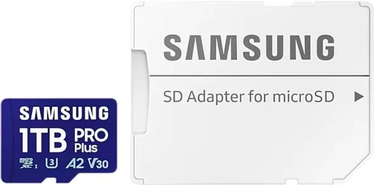 Kartelë memorie microSD Samsung PRO Plus 1TB me adapter SD, Blu