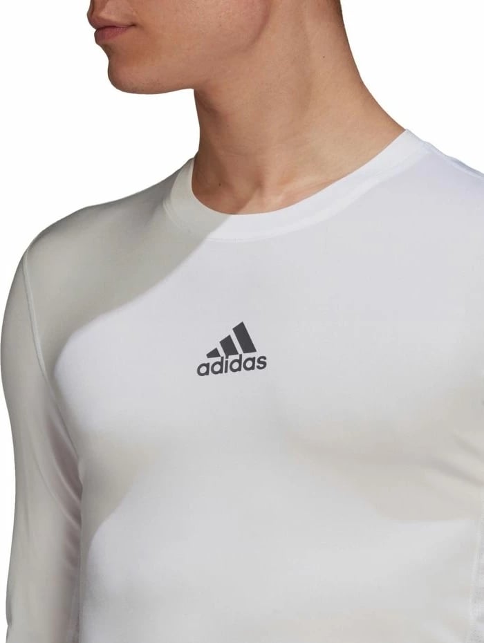 Maicë e ngushtë me mëngë të gjata për meshkuj adidas, e bardhë