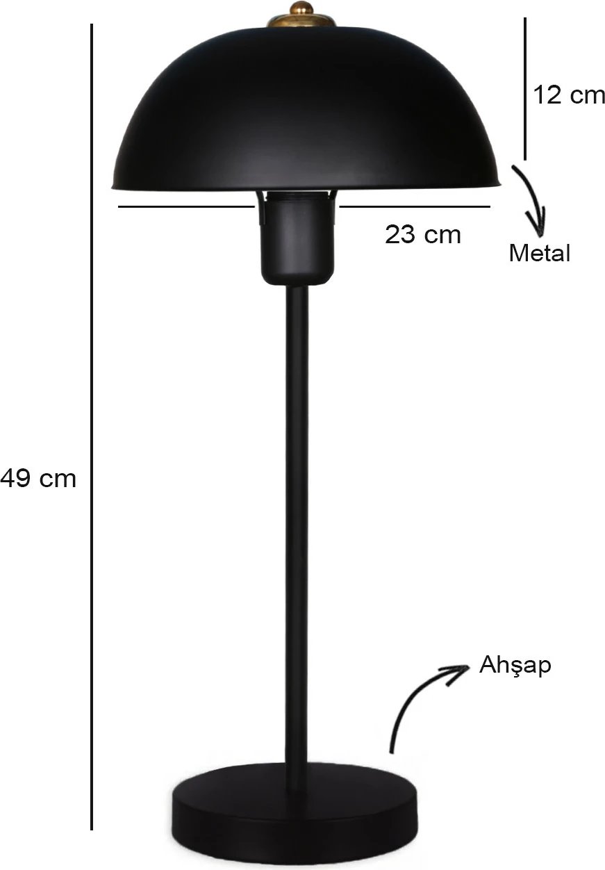Llambë tavoline Opviq, AYD-2943, e zezë, metal dhe dru Llambë tavoline Opviq, AYD-2943, e zezë, metal dhe dru