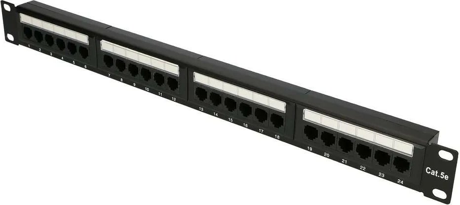 Patch panel Extralink EX.9809, CAT 5e, 24 porta, 1U, i zi