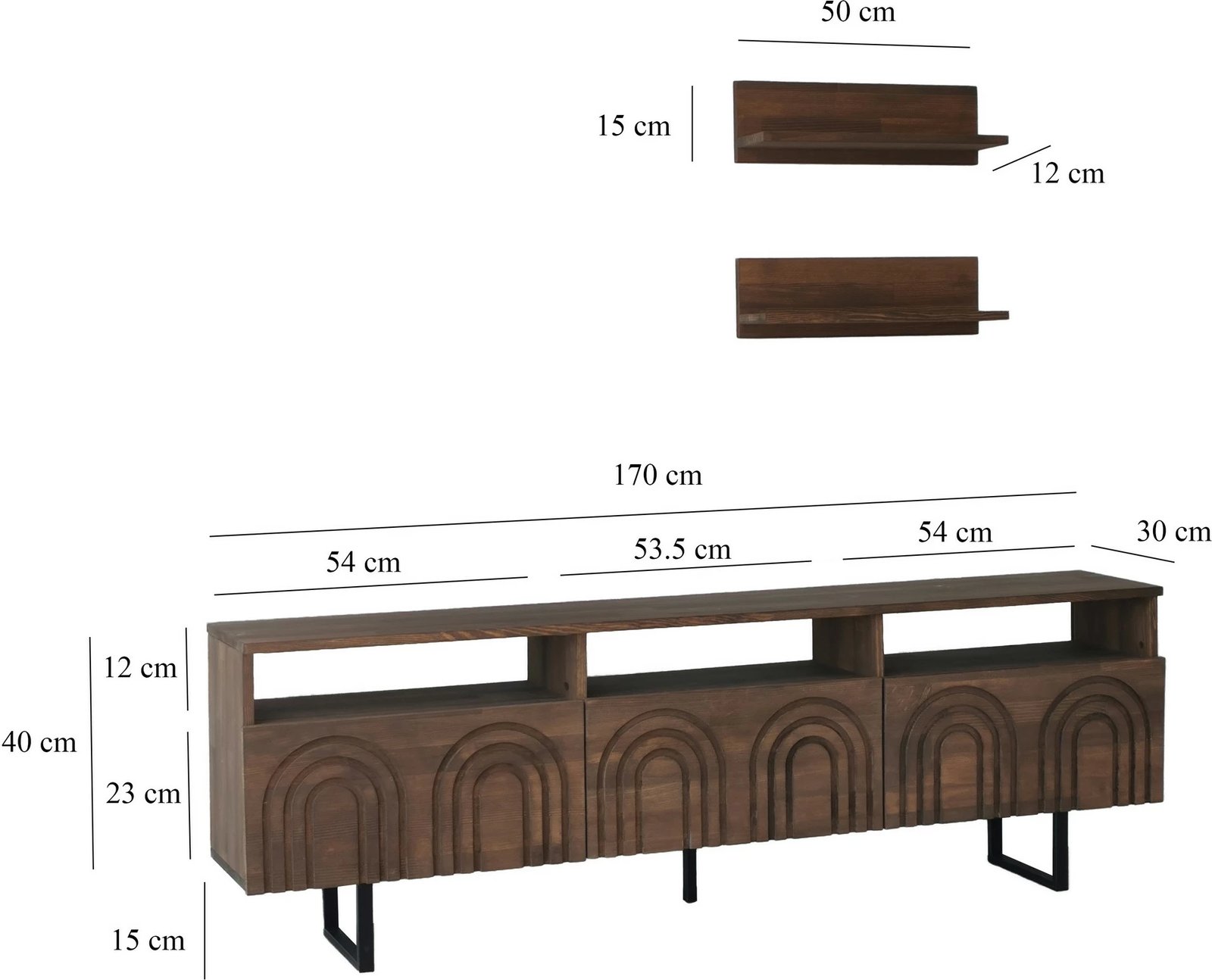 Komodë TV Hanah Home, Helen, ngjyrë arre