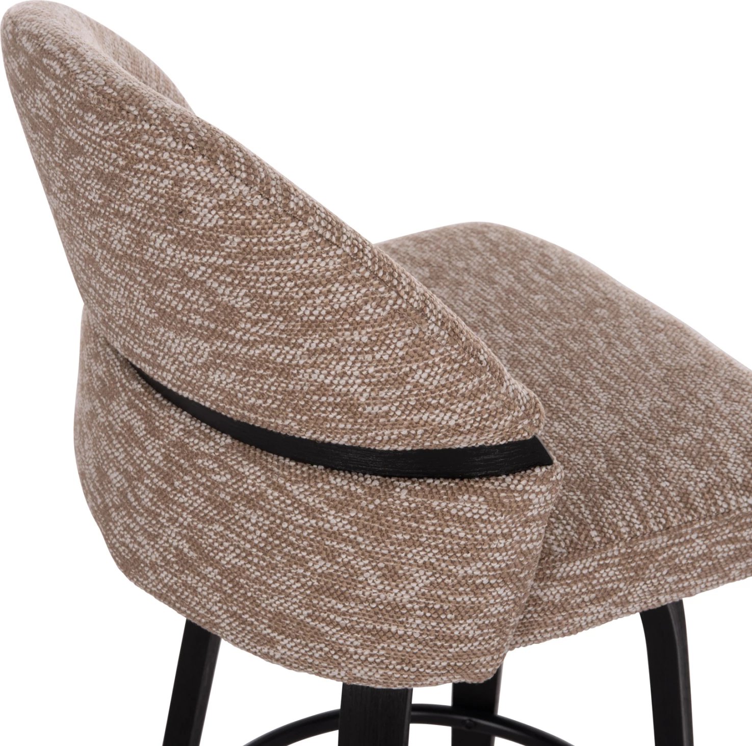 Karrige për bar rrotulluese Dekker, dru i zi, stof kafe, set prej 2 copë, 48x54x96cm