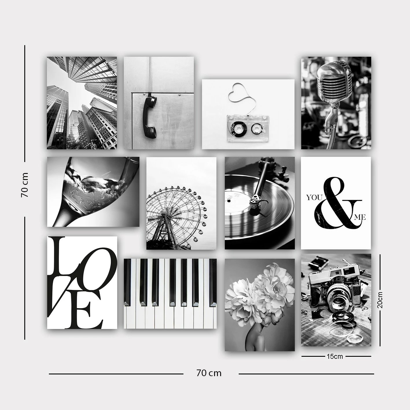 Piktura dekorative MDF (12 copë), Wallity, 12MDF16YS