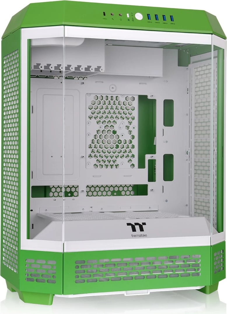 Kasë Thermaltake The Tower 600, midi tower, xham i temperuar, ndriçim multi, e gjelbër