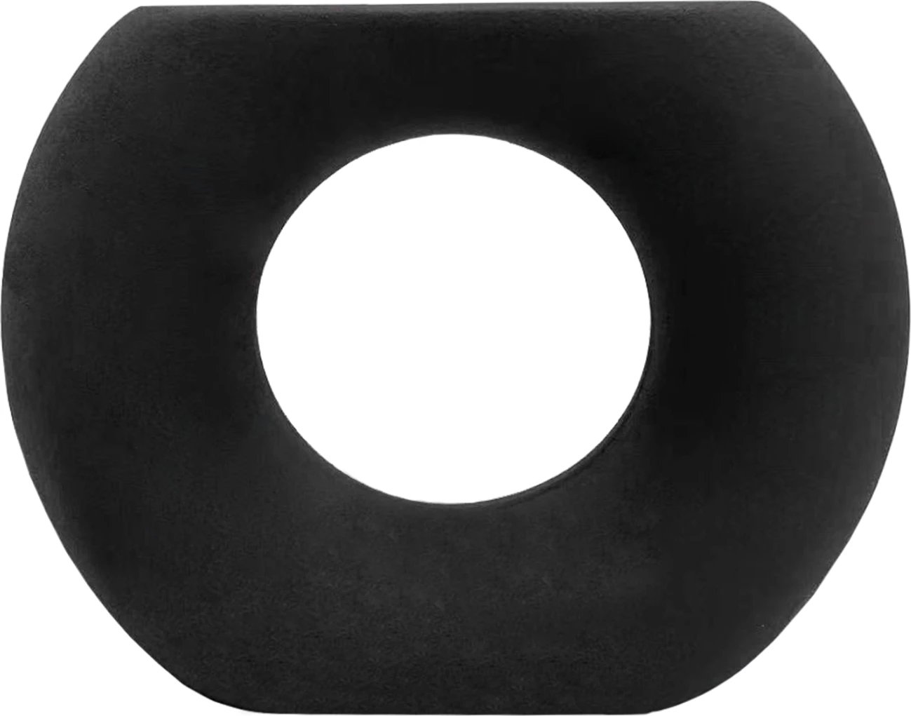 Dekor tavoline qeramike eliptike, FH4646.02, ngjyrë e zezë mat, 18x6.5x14 cm