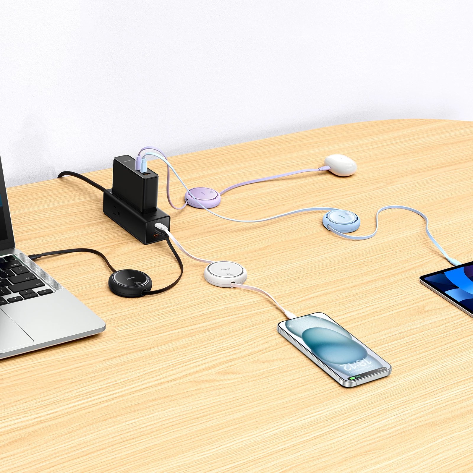 Kabllo USB-C në USB-C Baseus Free2Draw Mini, 100W, 1m, e bardhë