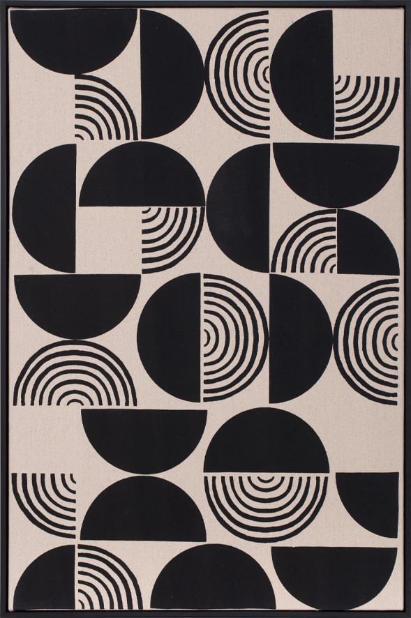 Pikturë dekorative Positive Vibes, liri, kornizë druri e zezë, 60x90x4 cm