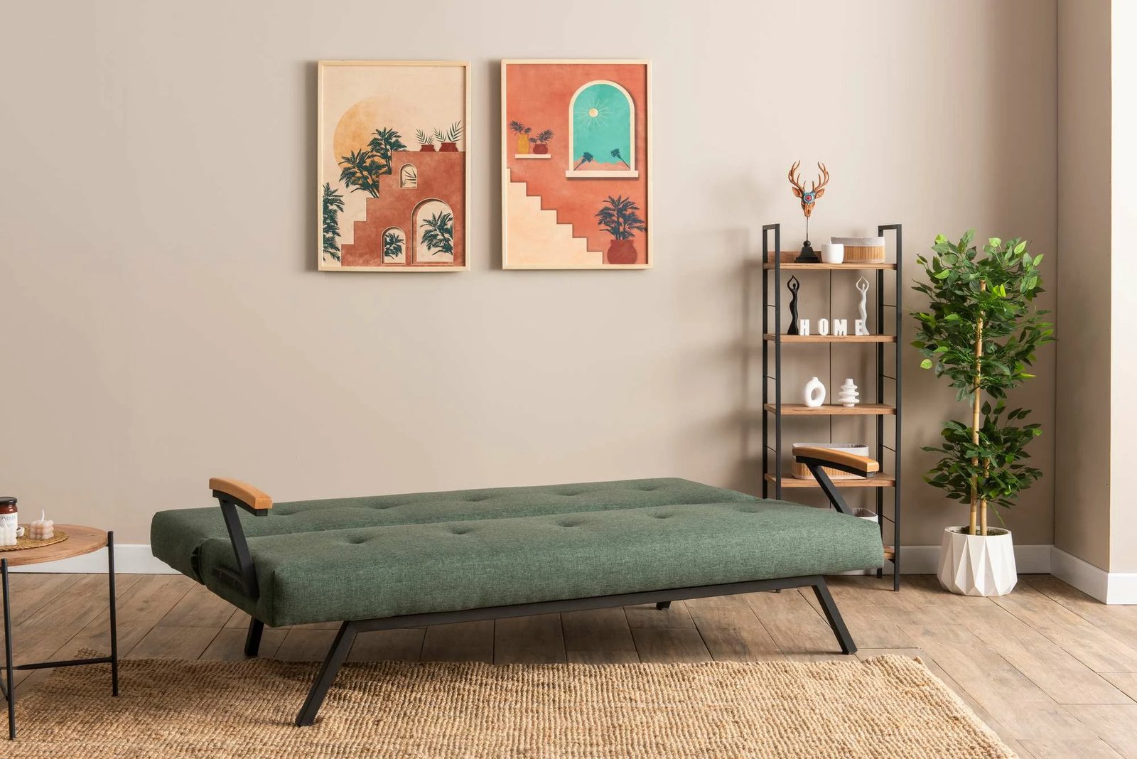 Divan-krevat 3 vende, Atelier del Sofa, Zven, ngjyrë e gjelbër