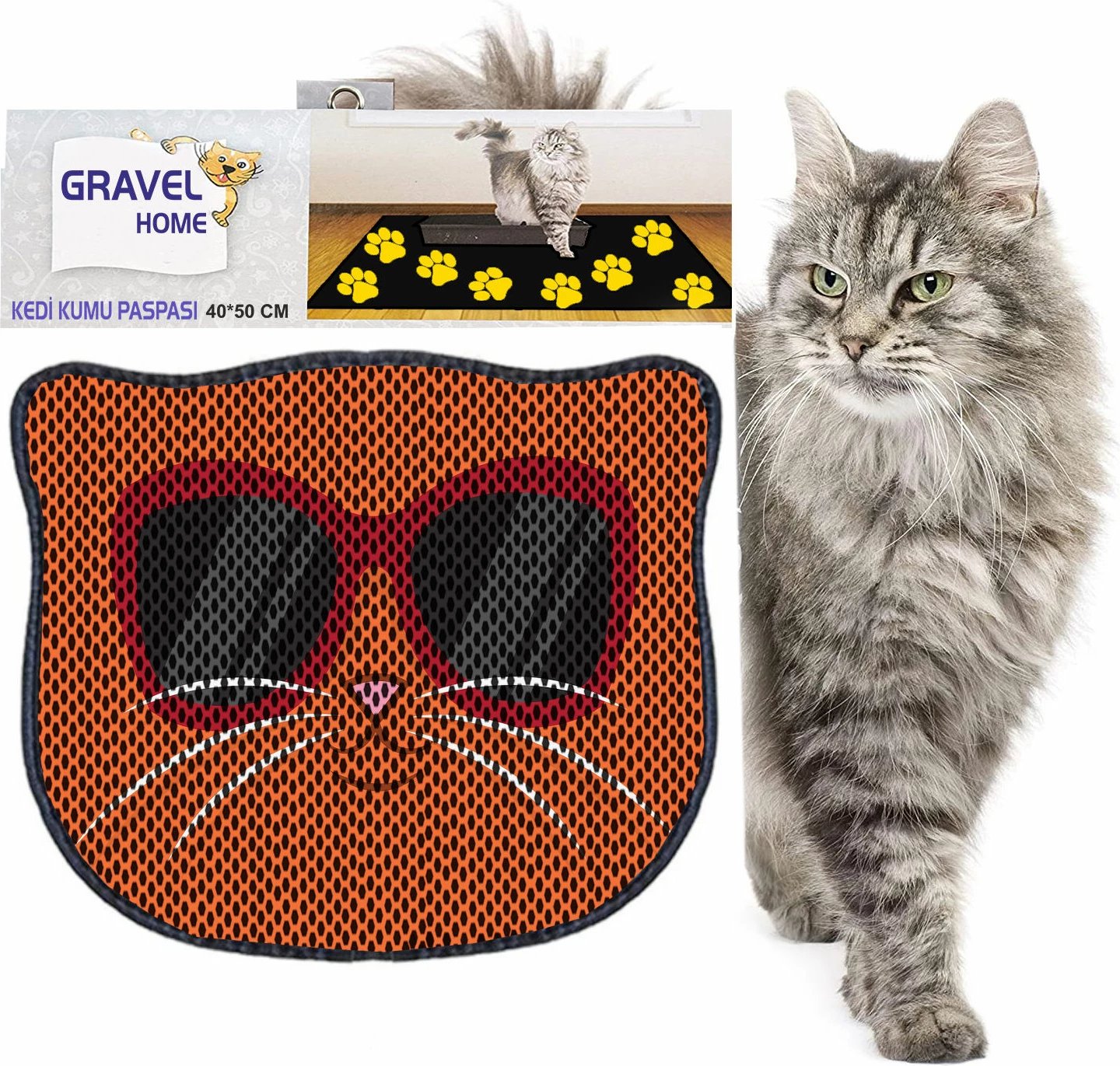 Tapet për rërë mace, shumëngjyrësh, Paws & Whiskers, Kdkafa0234