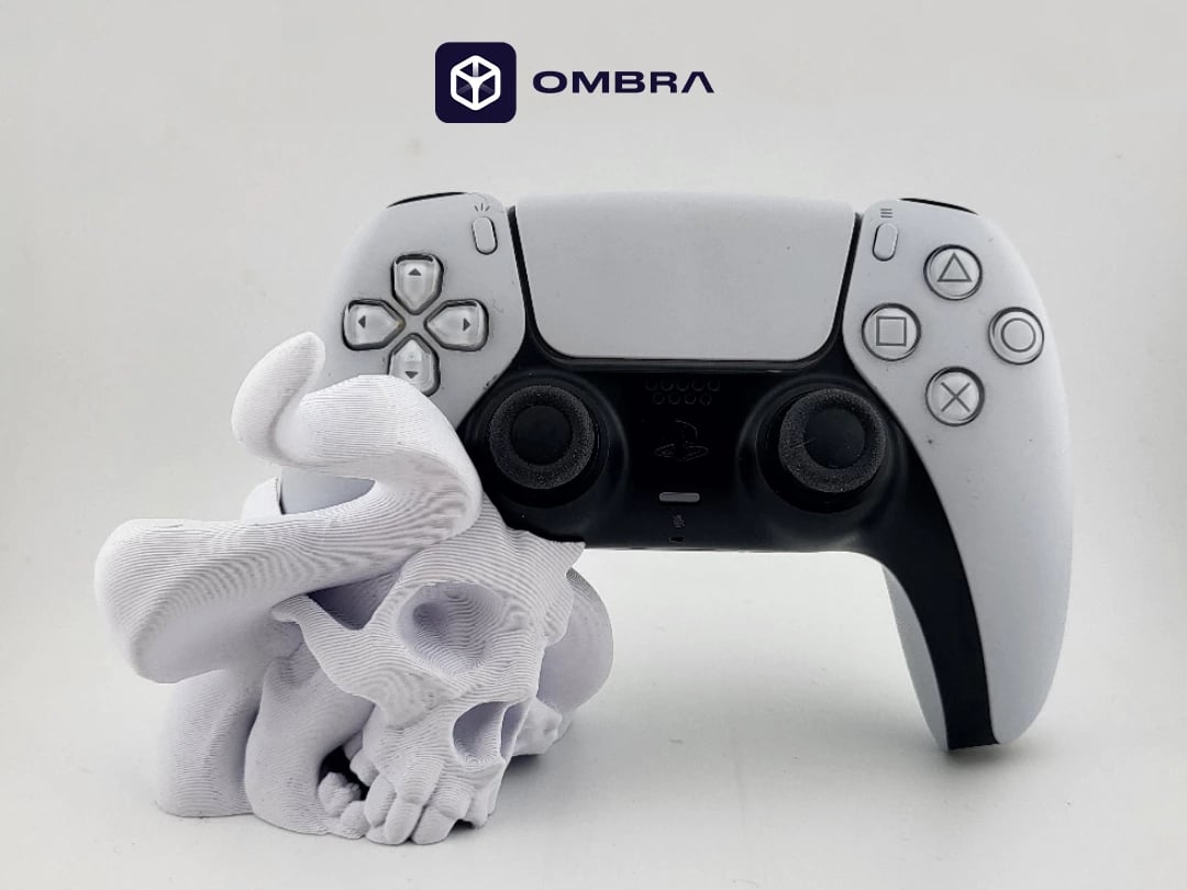 PS5 Controller Smoke Skull Stand, e bardhë