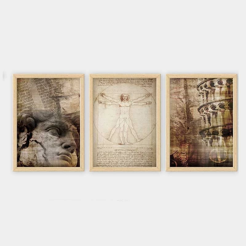 Pikturë dekorative me kornizë (3 copë), Wallity, 3NTC_UN6809471_3545