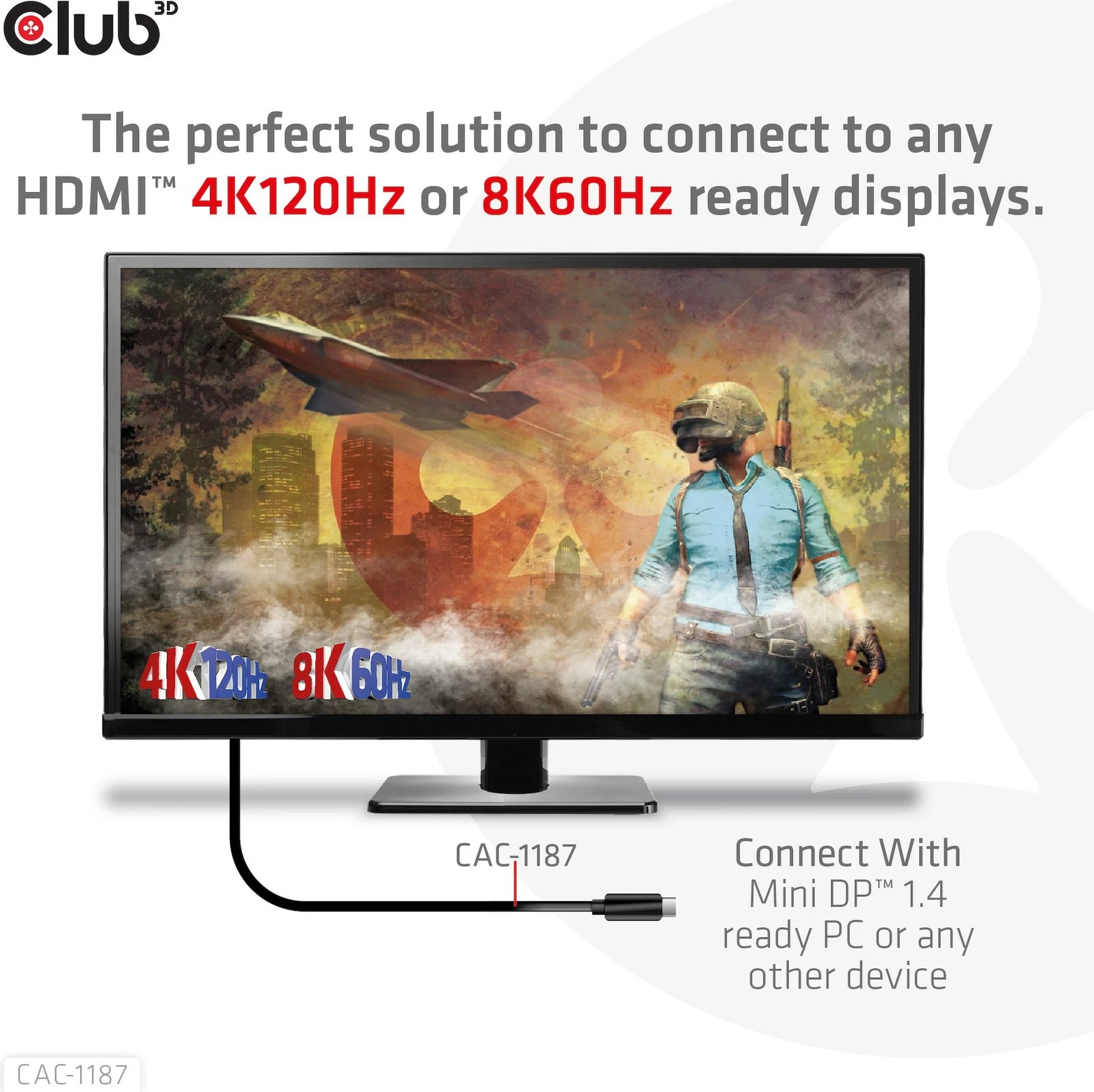Kabllo Club3D Mini DisplayPort në HDMI 1.8m 8K60Hz e zezë