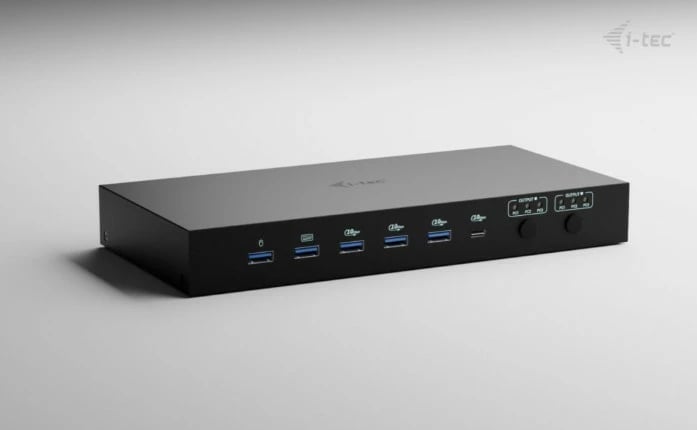 Stacion dokimi KVM USB-C PRO, i-tec, C31KVMDOCKPDPRO, 3 hoste, 2 dalje video, Power Delivery deri 92W, e zezë