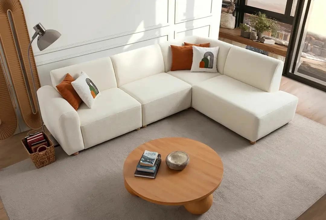 Këndore Atelier del Sofa S-Loft, e bardhë, e djathtë