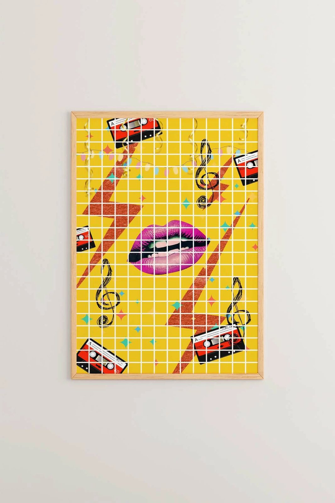 Pikturë dekorative me kornizë, Popkare1, shumëngjyrëshe, Wallity, 33x48cm