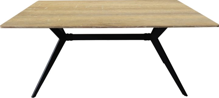 Tavolinë Ezali, sipërfaqe sonoma, këmbë metalike të zeza, 160x90x75cm