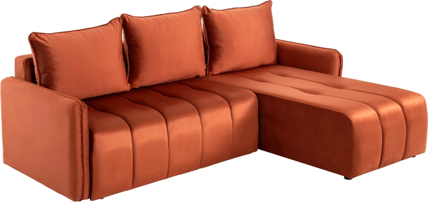 Divan qoshe-shtrat PROTON FH3272.09 kadife portokalli 225x94x70H cm