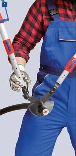 Prerëse kabllosh Knipex 95 32 038, 570mm, ratchet, kuqe/blu