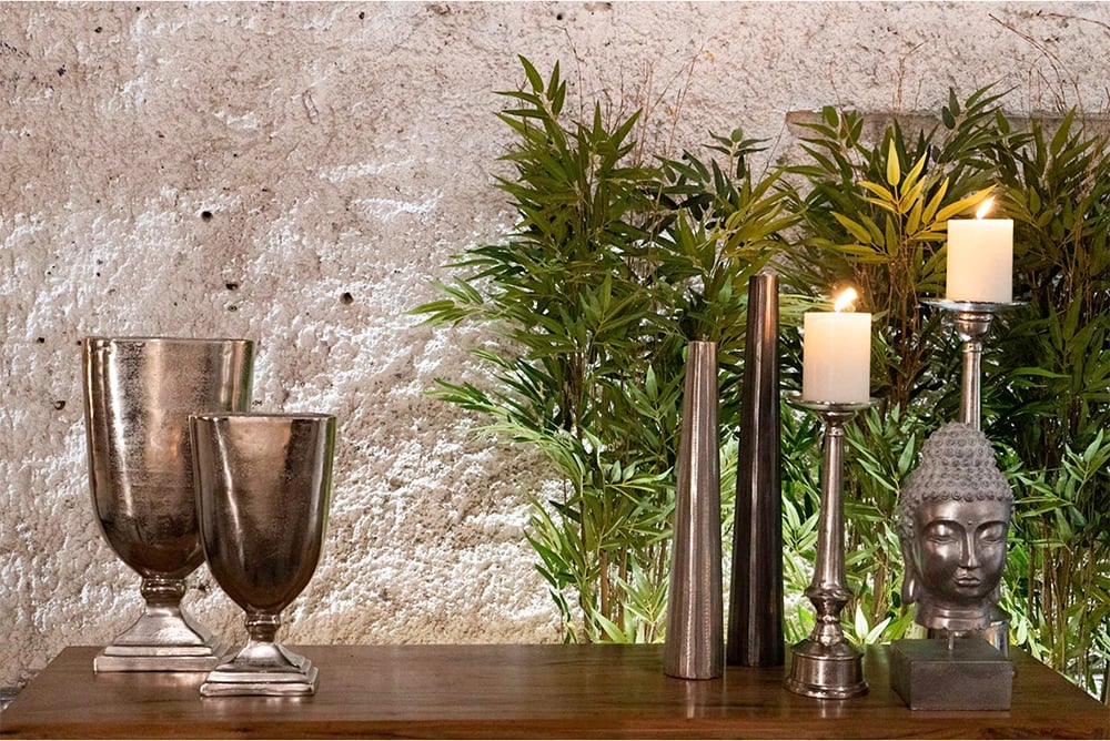 Mbajtës qirinjsh shtyllë, alumin, ngjyrë argjendi, 17x17x59 cm