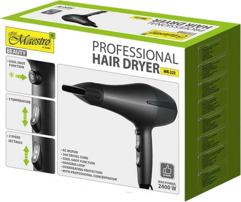 Tharëse flokësh Feel-Maestro MR-223, 2400W, e zezë