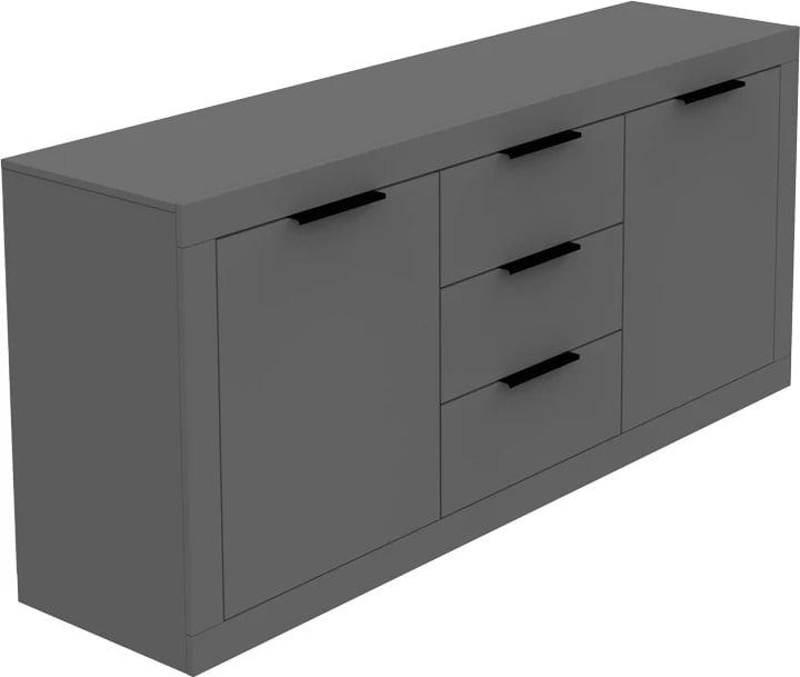 Bufe Doha, ngjyrë gri e errët, 180x45x80.5cm