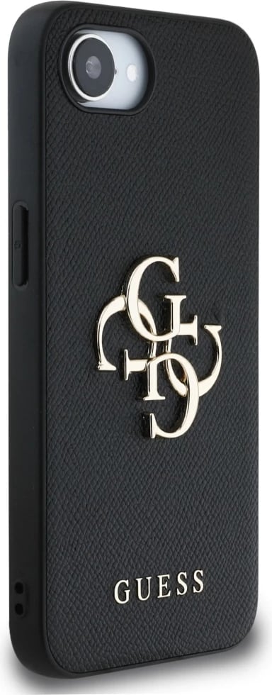 Mbështjellës Guess PU Grained 4G Metal Logo për iPhone 16e, i zi Mbështjellës Guess PU Grained 4G Metal Logo për iPhone 16e, i zi