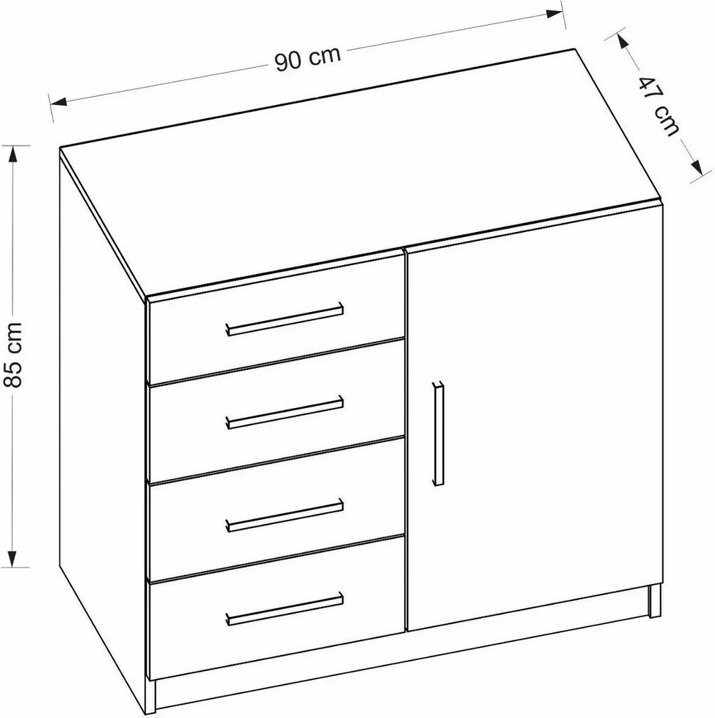 Komodë Hanah Home, Kale - 7901, e bardhë