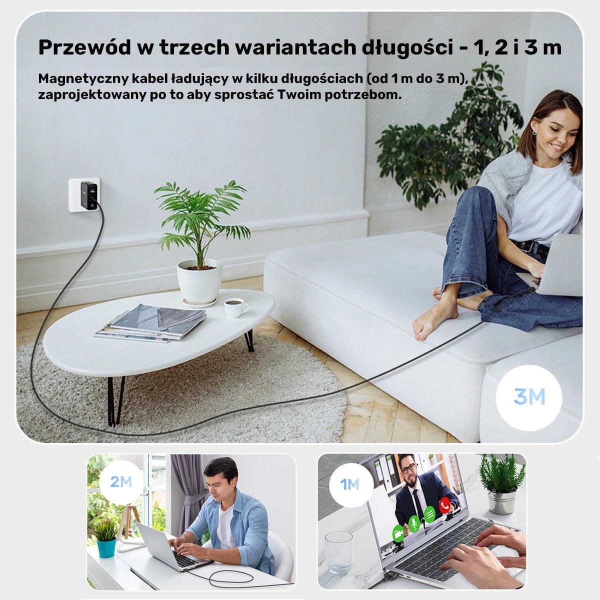 Kabull Unitek USB-C - MagSafe 3, 1m, i zi