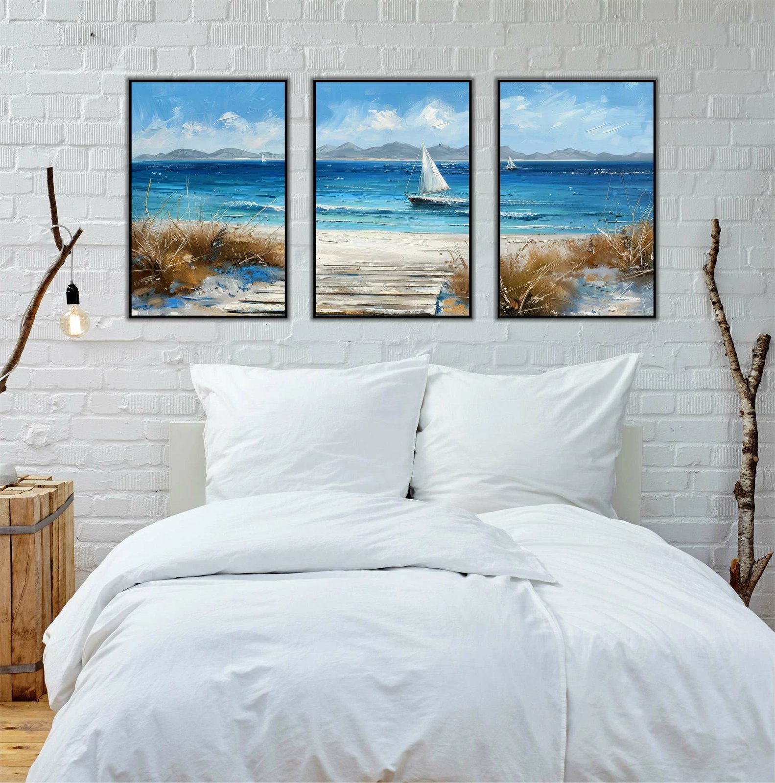 Pikturë dekorative me kornizë MDF (3 pjesë), Wallity, Mp3-00101, 30x40cm