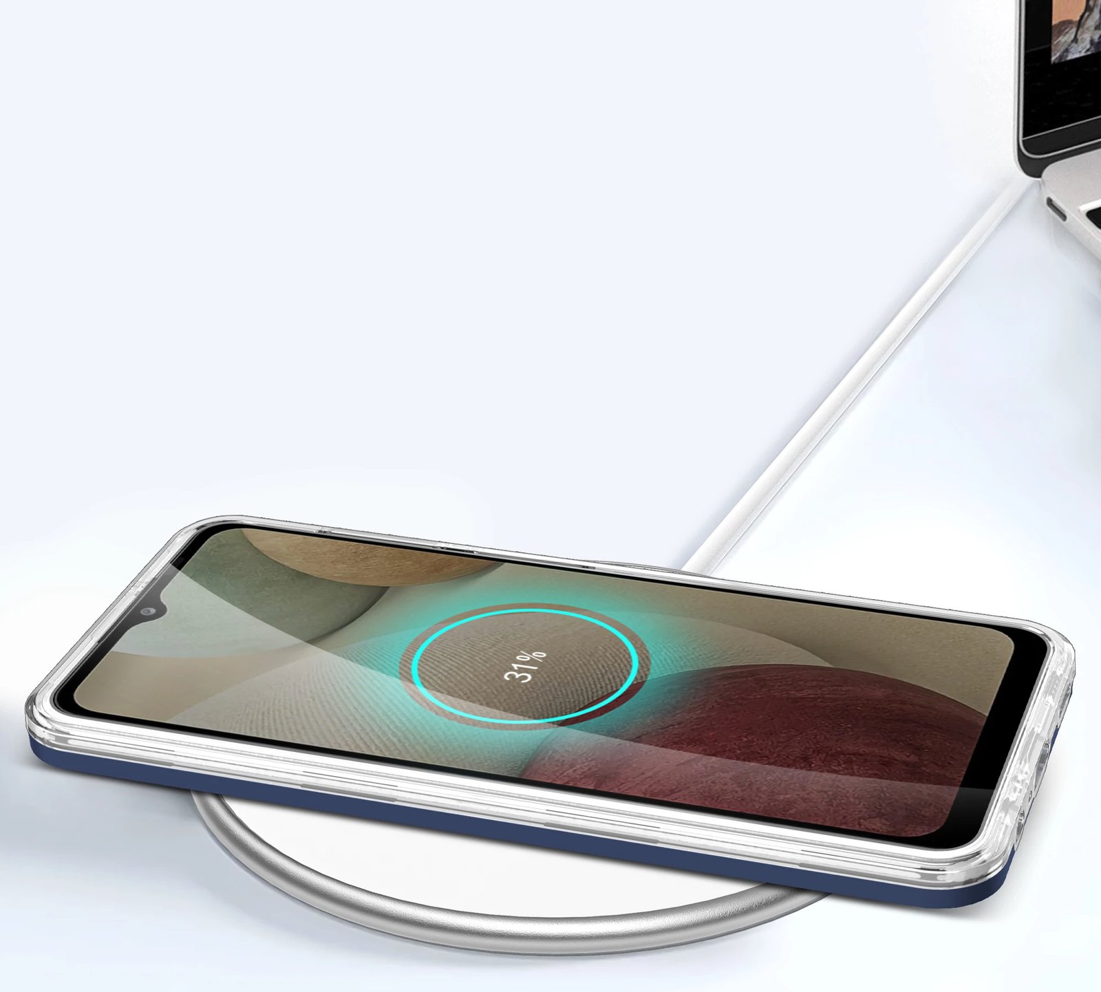Mbështjellës Hurtel Hybrid Armor Clear 3in1 për Samsung Galaxy A12 5G, Blu/Transparent