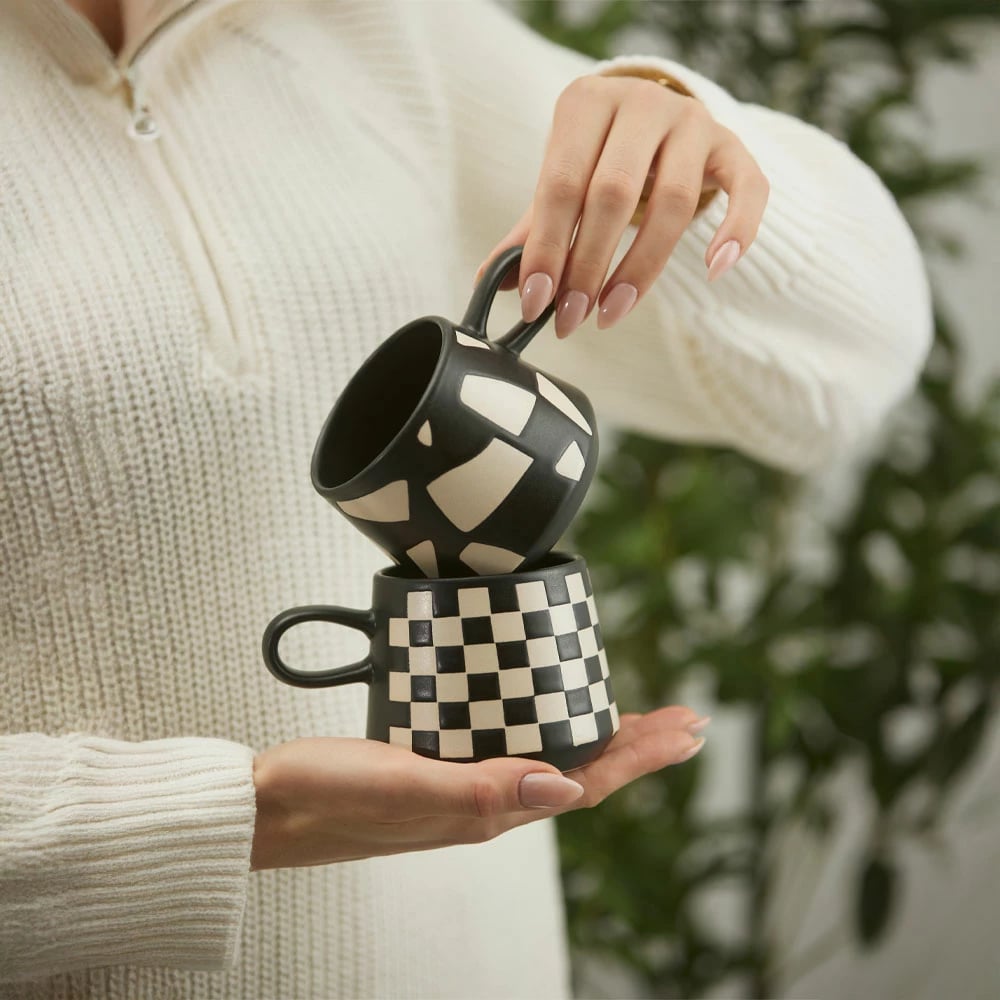 Filxhan Blend, gur qeramike, zi-bardhë, 8x8x8cm