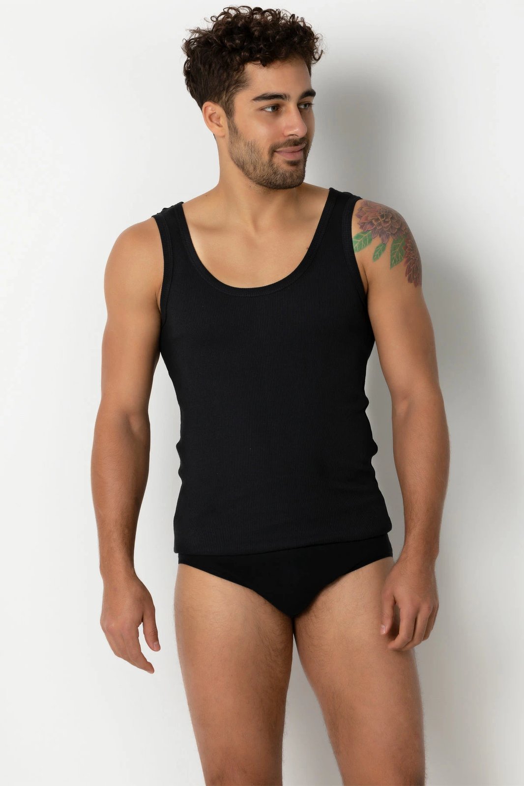 Fanellë e brendshme për burra, Jumeon, e zezë, 001-021005