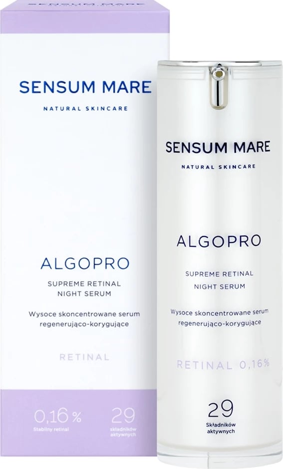 Serum rigjenerues dhe korrigjues për fytyrë Sensum Mare Algopro për femra 0.16% Retinal, 30ml
