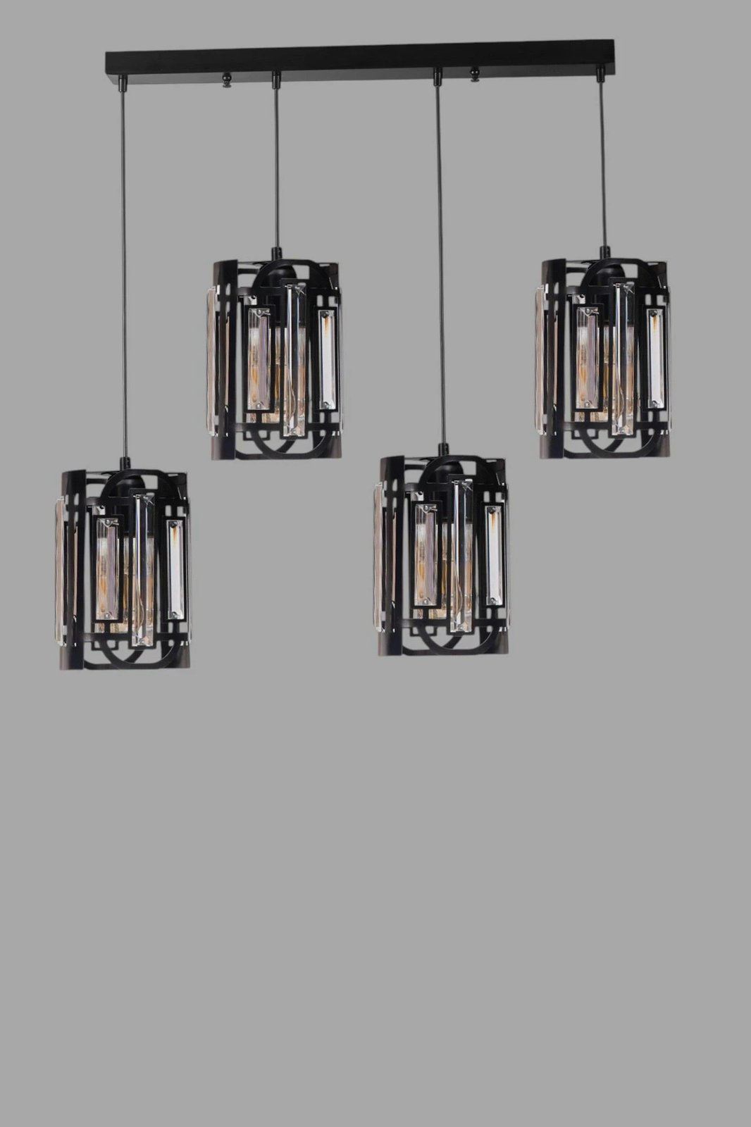 Llambë tavani Opviq, 9044-6, metal dhe xham, e zezë