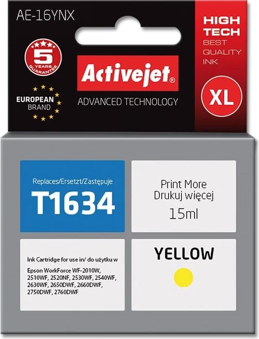 Ngjyrë zëvendësuese Activejet AE-16YNX për printer Epson, 15 ml