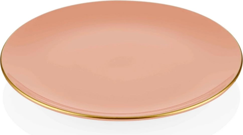 Set pjatash ëmbëlsirash qeramike (6 copë), Hermia, BSC0015, ngjyrë salmon