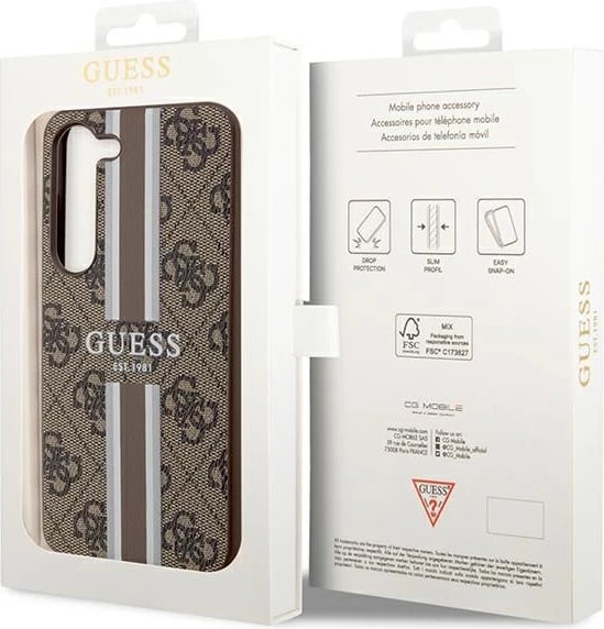 Mbështjellës Guess 4G Printed Stripe për Samsung Galaxy S23 S911, Kafe Mbështjellës Guess 4G Printed Stripe për Samsung Galaxy S23 S911, Kafe