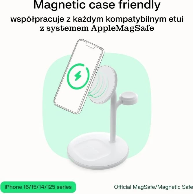 Karikues wireless Green Cell MSST-GC-3IN1-B për celular, kufje, smartwatch, i zi