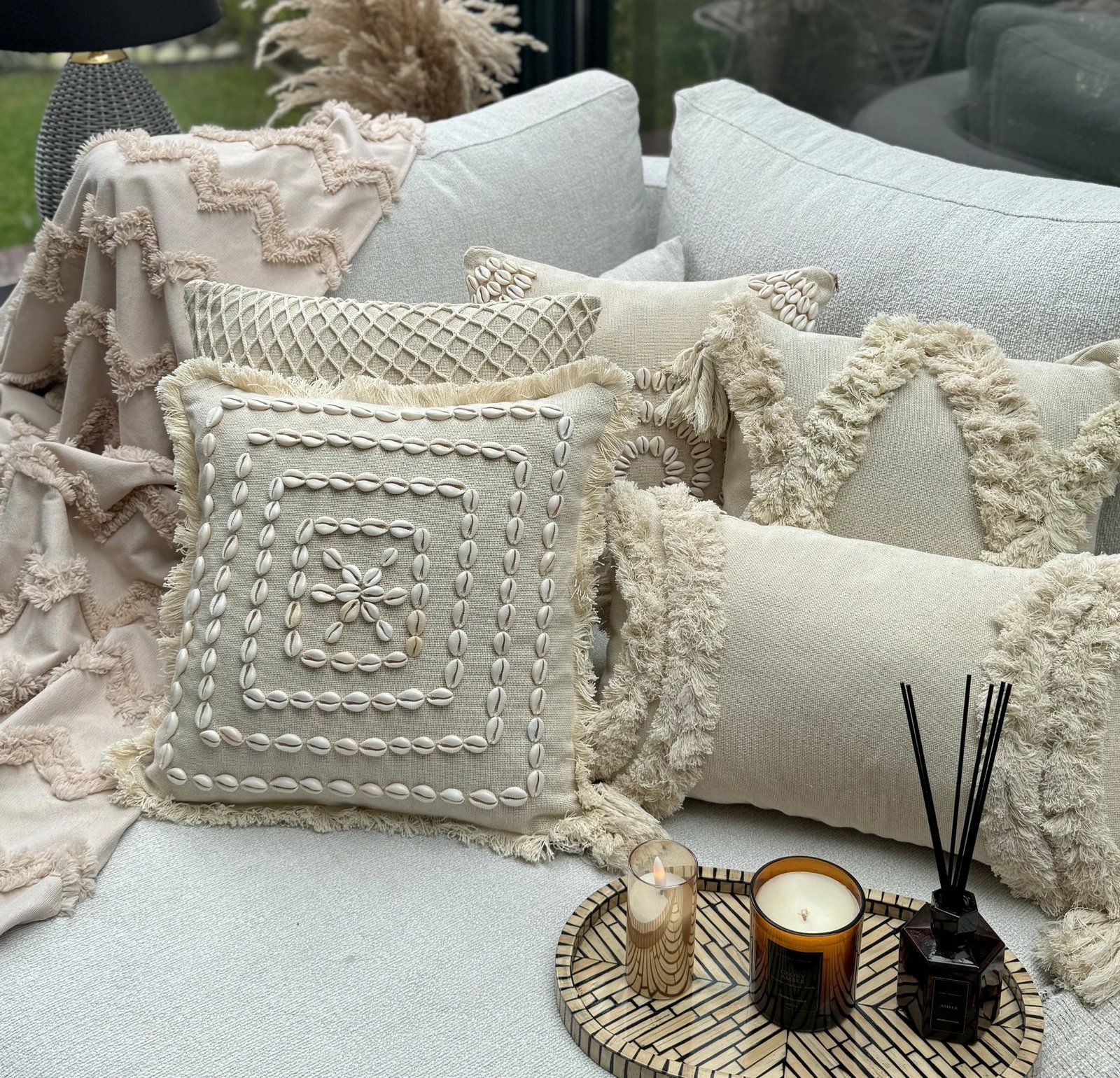 Jastëk mbulesë, ngjyrë bezhë, Evila Originals, Den002, 43x43cm