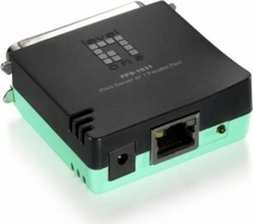 Server printimi paralel LevelOne, Ethernet LAN, 10/100 Mbit/s, i zi, i gjelbër