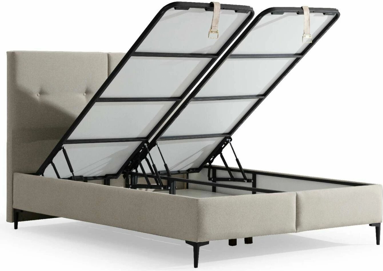 Baze dhe shtrat dopio me taban, ngjyrë bezhë, Skye Decor, 150x200cm